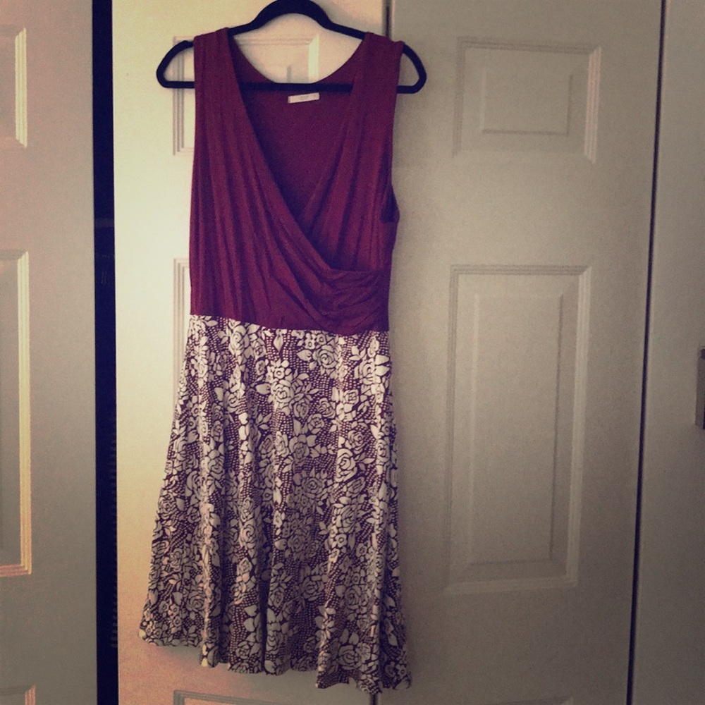 Red lace fit and flare dress